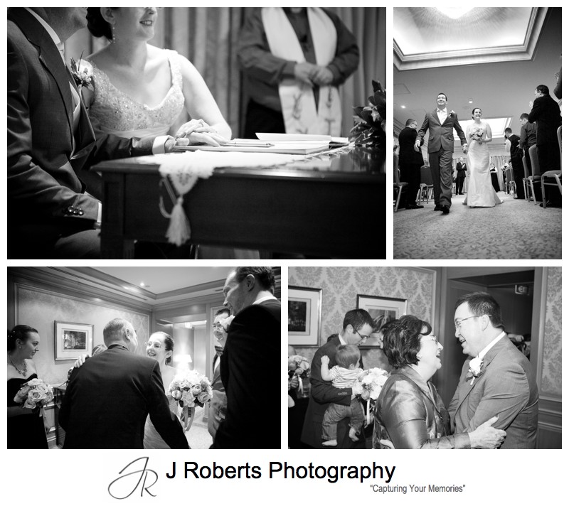 B&W photographs of wedding ceremony - sydney wedding photography